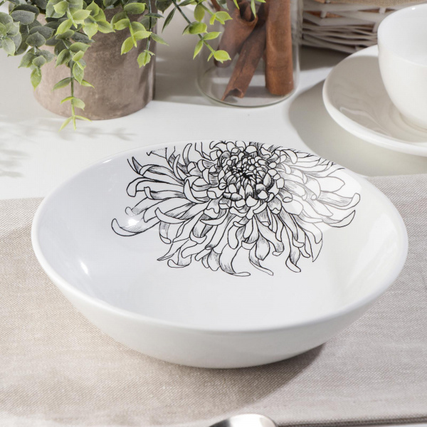 Тарелка суповая «Монохром», 750 мл, d=19,5 см, рисунок МИКС /