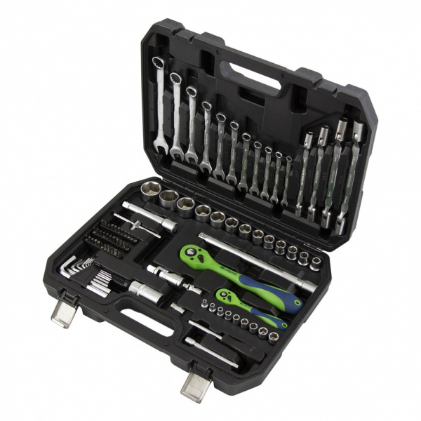 Набор инструментов 89 предметов, CrV 1/2", 1/4" Сибртех/13529