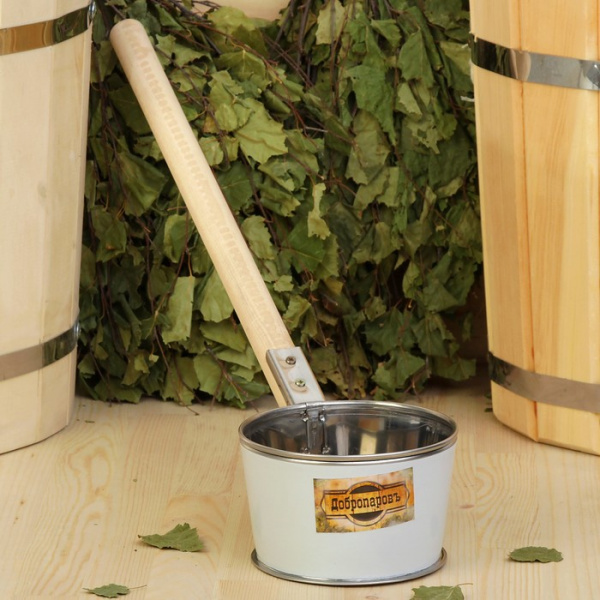 Ковш из нержавеющей стали, 0,7л, с деревянной ручкой, "Добропаровъ"/1384840