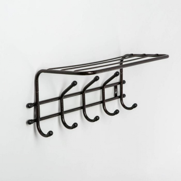 Вешалка настенная с полкой «Комфорт», 5 крючков, 41×20×10 см, цвет медный антик /5179139