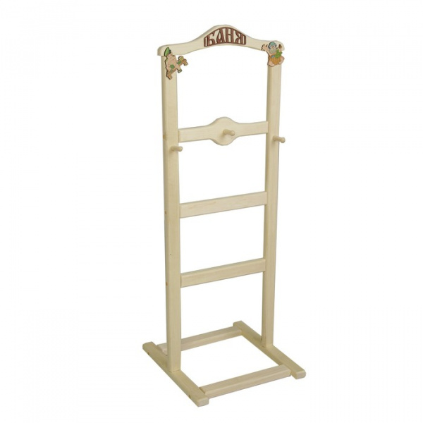 Вешалка-напольная 3 крючка с надписью №1. Липа