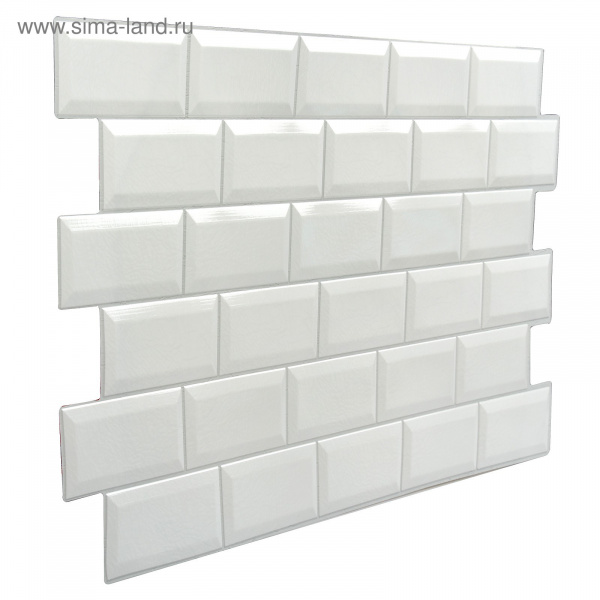 Панель ПВХ плитка Кабанчики белая 485х960/3413970