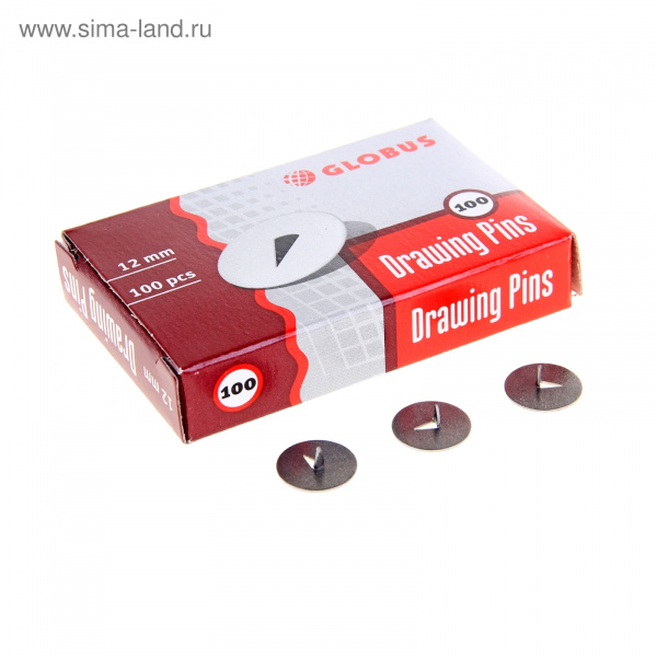 Кнопки канц 12мм GLOBUS 100шт. 1078734