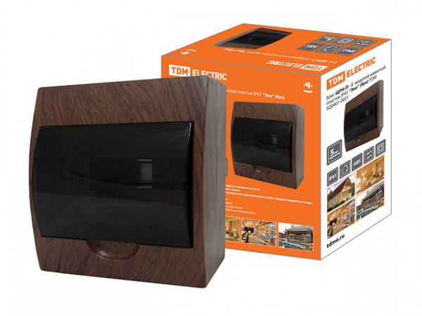 Бокс ЩРН-П-8 модулей навесной пластик IP41 "Эко" (бук) TDM (SQ0901-0021)