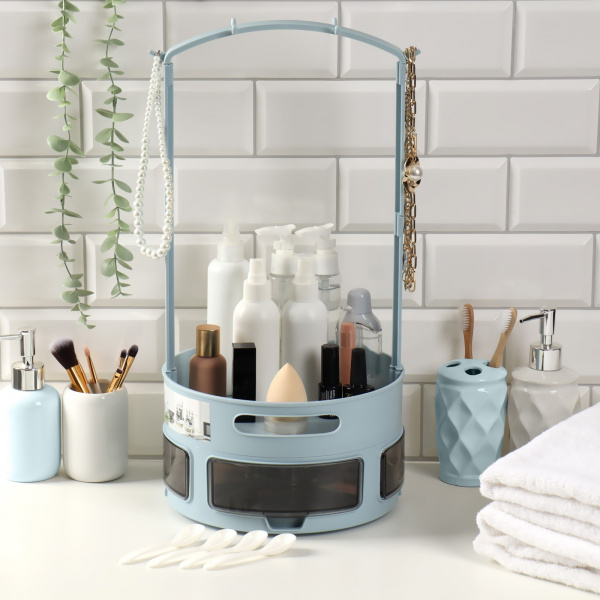 Органайзер д/хранения космет. принад,1 сек., 4 ящика, 24 × 24 × 50 см, МИКС /7330232