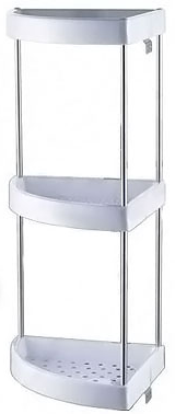 Полка пластик. угловая 3-х ярусная 240*240*530мм G83313 GOTA ROCIO® (331-3) 1/10 европодвес /83313