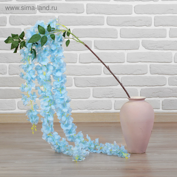Цветы искусственные "Вистерия" 5*160см голубая /2589939