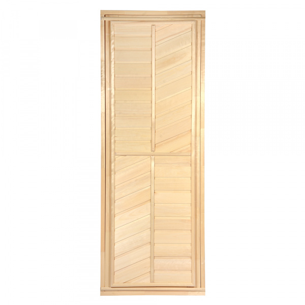 Дверь глухая, горизонтально-диагональная, 1,9х0,7 м, липа Класс А, короб из сосны/32215