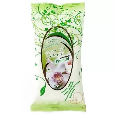 Салфетки влажные "Premial", очищающие, Орхидея 15 шт