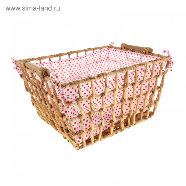 Корзина с тканевой вставкой "Крупная клетка"/849861