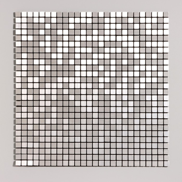 Панель самоклеящаяся ПВХ «Мозаика клетка», 300×300 мм, цвет серебристый 9933229