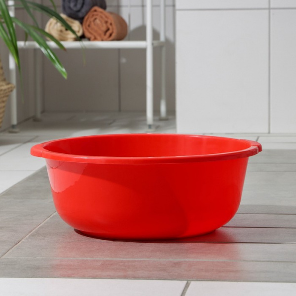 Таз хозяйственный круглый, 10 л, пластик, МИКС /3940628