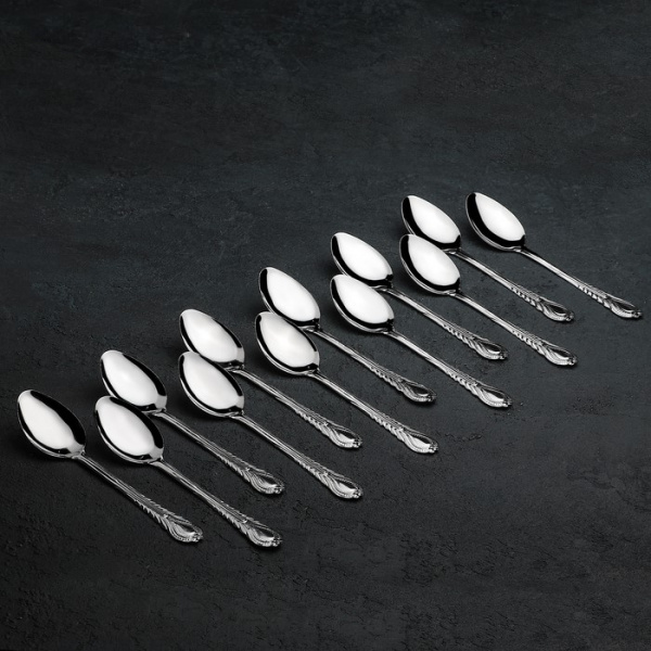 Набор ложек столовых из нержавеющей стали «Камея», длина 18 см, 12 шт /3602649