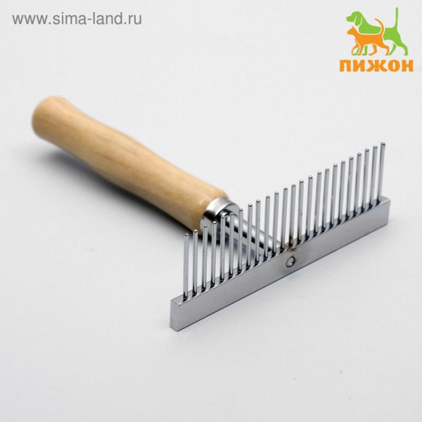 Расчёска-грабли Wood с деревянной ручкой, 13 х 9,5 см/3276117