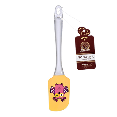 Лопатка кулинарная силиконовая, с рисунком, 25*5*1 см, в дисплее, дизайн в ассорт. MARMITON/17145
