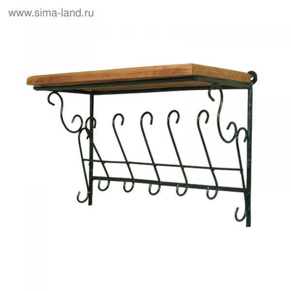 Вешалка 913-62 с полкой из дерева /4482437