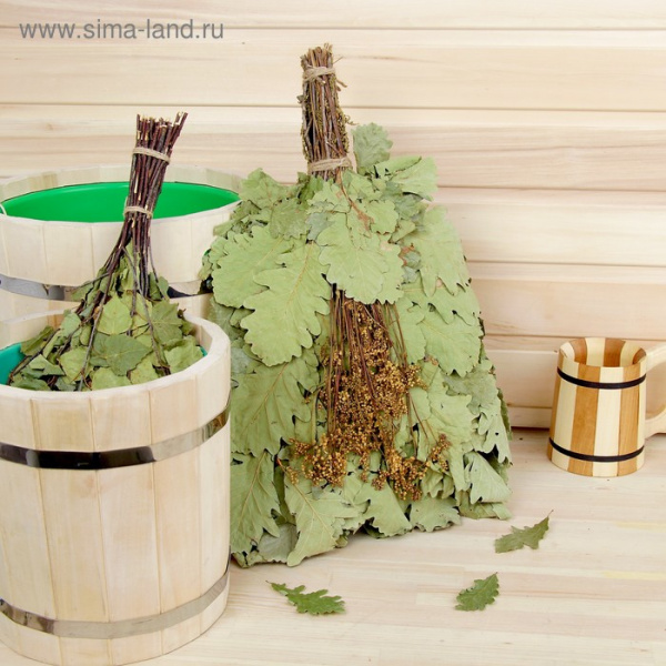 Веник Кавказский дуб с таволгой "ЭКСТРА" в упаковке  (ИК)