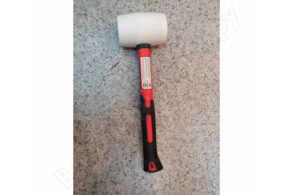 Киянка резиновая белая, фиберглассовая ручка 45 мм ( 230 гр )/45501