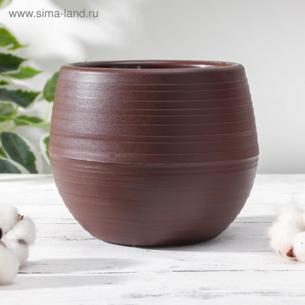 Горшок для цветов «Япония» 1,2 л, цвет темно-коричневый/4964791