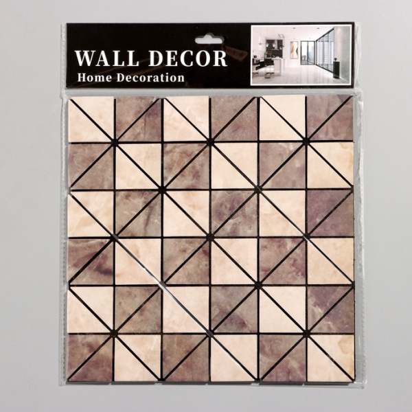 Панель самоклеящаяся ПВХ «Треугольники», мягкая, 300×300 мм, цвет корич. 9933259