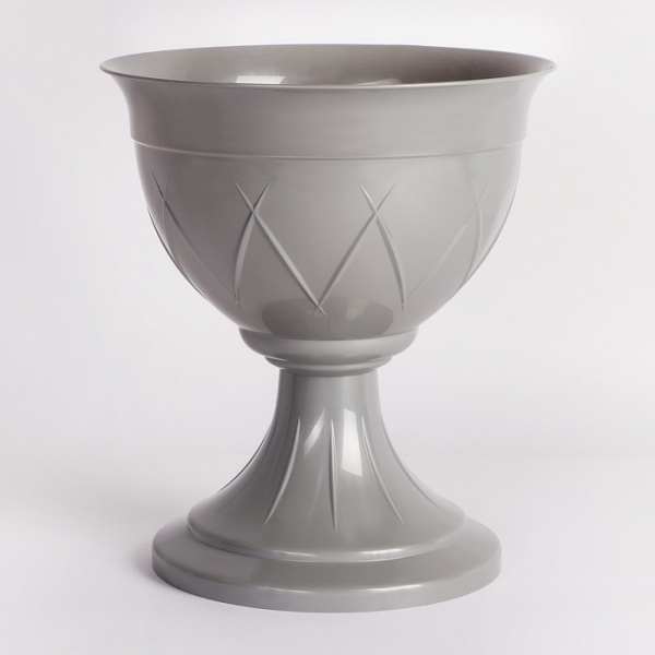 Вазон 6л. "Лилия на ножке" цвет дымчатый серый 4874322