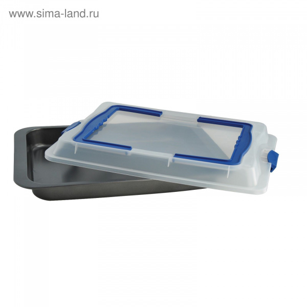 Противень глубокий с пластиковой крышкой 42х29х5см 1926394