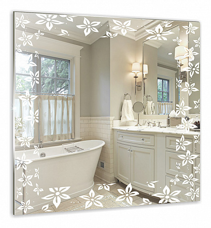 Зеркало ЛЕТО с рисунком 535х550 (Мир зеркал)-11929