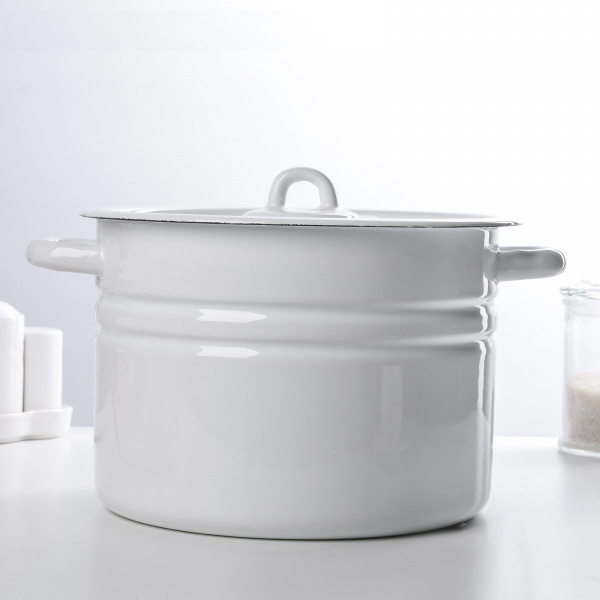 Кастрюля цилиндр., 8 л, индукция, цв. белый /1533927