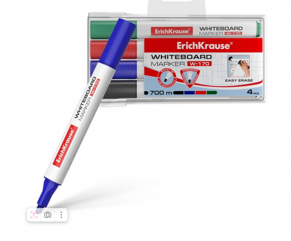 Набор маркеров для письма по доске 4 шт. W-170 ErichKrause 13047