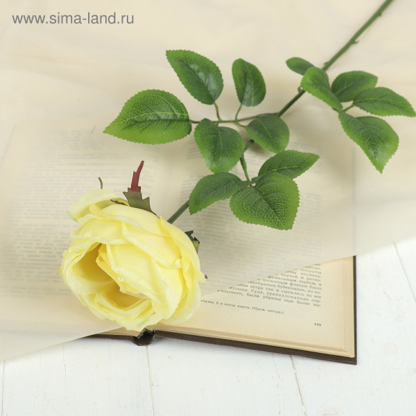 Цветок искусственный "Роза Heritage" 9*67см жёлтый/2248791