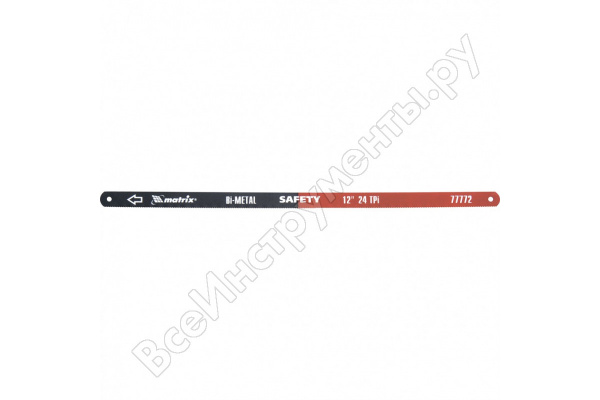 Полотна для ножовки по металлу, 300 мм, 24 TPI, биметаллическое, 2 шт Matrix/77772