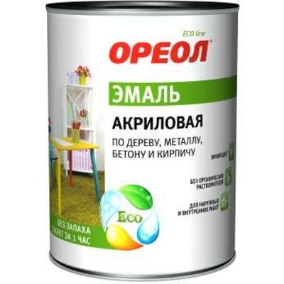 Эмаль акриловая Ореол глянцевая цвет белый 1 кг