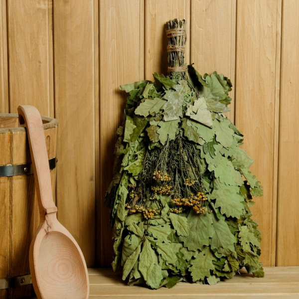 Веник Кавказский дуб с пижмой "ЭКСТРА" в упаковке  (ИК)