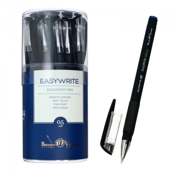 Ручка шариковая EasyWrite Black, узел 0.5 мм, синие чернила, матовый корпус Silk Touch/3979171