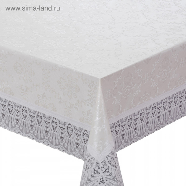 Готовая скатерть "Meiwa" FPLUS-DAMASK AZ WH, прямоугольник 152х320см цвет белый /3892643