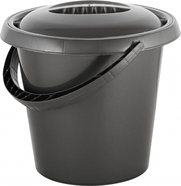 Ведро Rock'n'Roll 10л с крышкой, антрацит /SC110510003