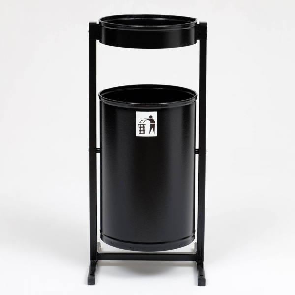 Урна уличная «Меркурий» черная, 21 л, с пепельницей /7723905