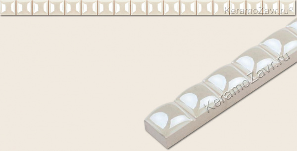 Бордюр Бусинки бел с люстром 250х6