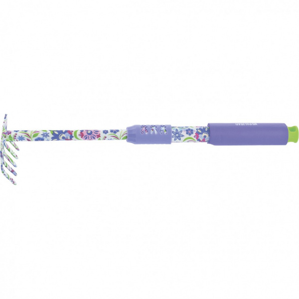 Грабли 5-зубые, 85 x 440 мм, стальные, удлиненная рукоятка, Flower Mint Palisad/62046