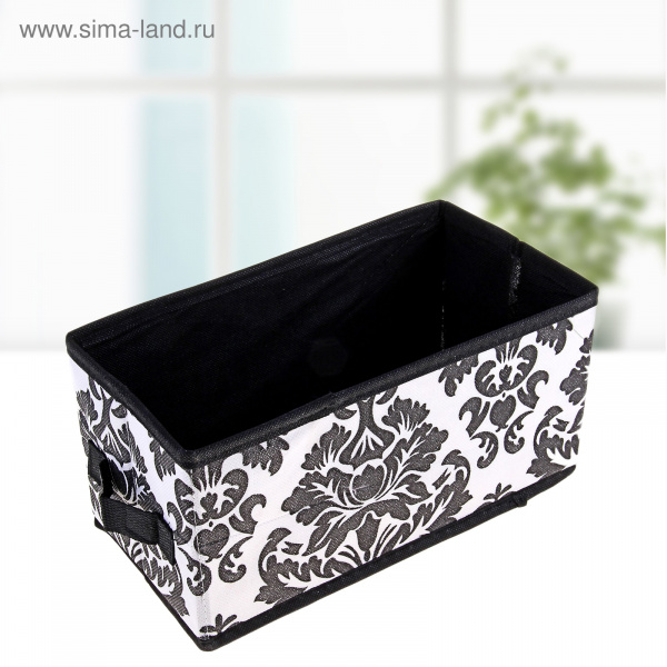 Бокс для мелочей «Вензель», 28×14×14 см, цвет чёрно-белый/760504