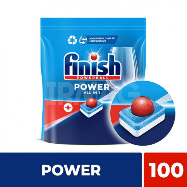Таблетки для посудомоечной машины Finish Power бесфосфатные (100 шт)