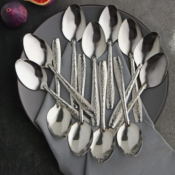 Набор ложек столовых из нерж. стали «Паритто», 12 шт, цв. серебряный /3899495