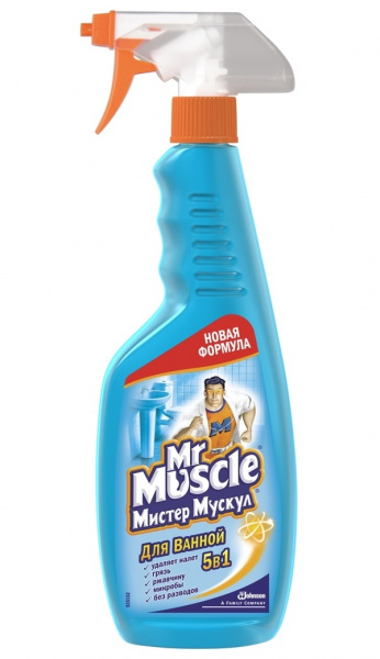 Мистер Мускул для ванной 5в1 жидкий 450мл.курок