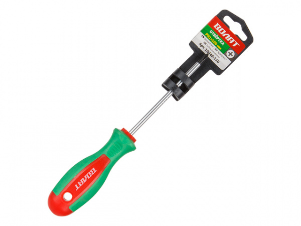 Отвертка "+" №1 100мм PH ВОЛАТ (крестовая Phillips, двухкомп. рукоятка) (18040-110)