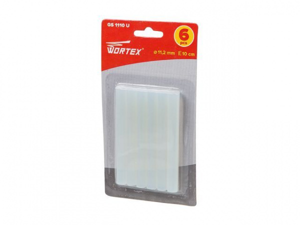Клеевые стержни WORTEX (универс., 11.2х100 мм, 6 шт в блистере)(GS1110U00011)