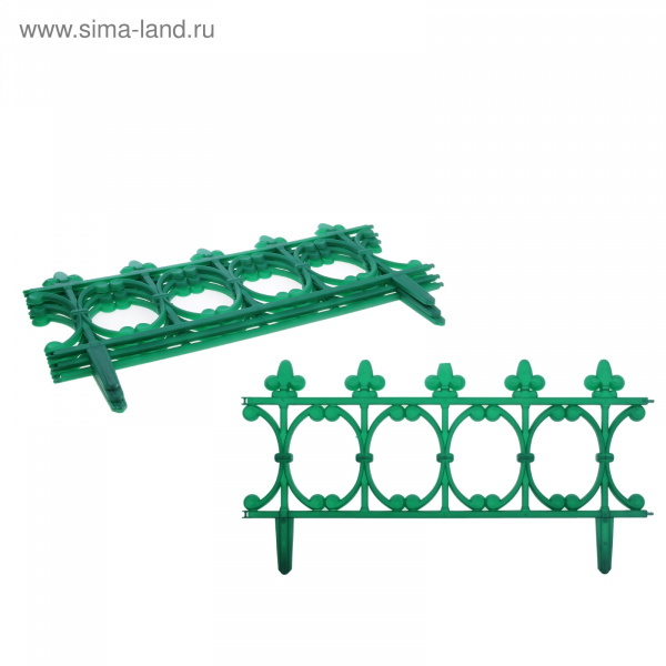 Ограждение садовое  "Корсика" темно-зеленый 64,5см*4шт 508739