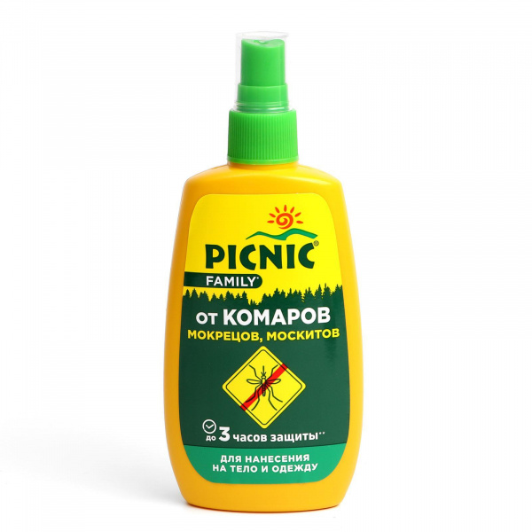 Спрей репеллентный от комаров "Picnic Family", с экстрактом ромашки, 120 мл /1474312