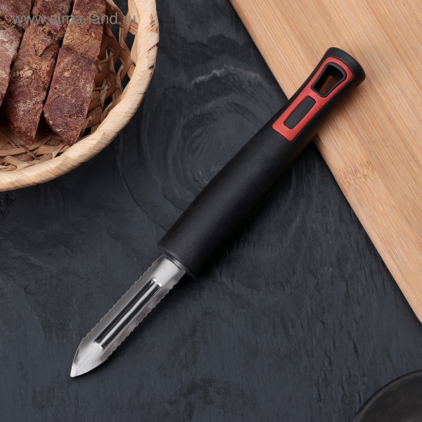 Овощечистка вертикальная «Чили», 18,5 см, цвет чёрный 3952047