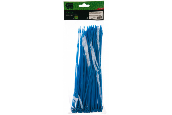 Хомуты, 250 x 3,6 мм, пластиковые, синие, 100 шт/45522