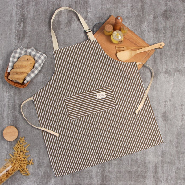 Фартук с карманом, цв.коричневый, 70*65±4см, 100% хл, рогожка /9628240